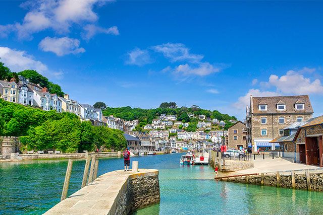 Scenic photo of Looe harbour and town